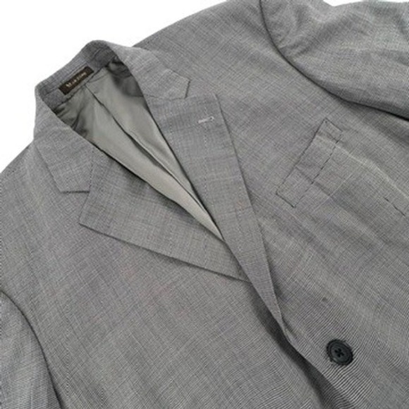 Marzoni Other - Marzoni Mens Blazer 48R Gray Plaid Lanificio di Marzoni Wool Silk Blend 3 Button